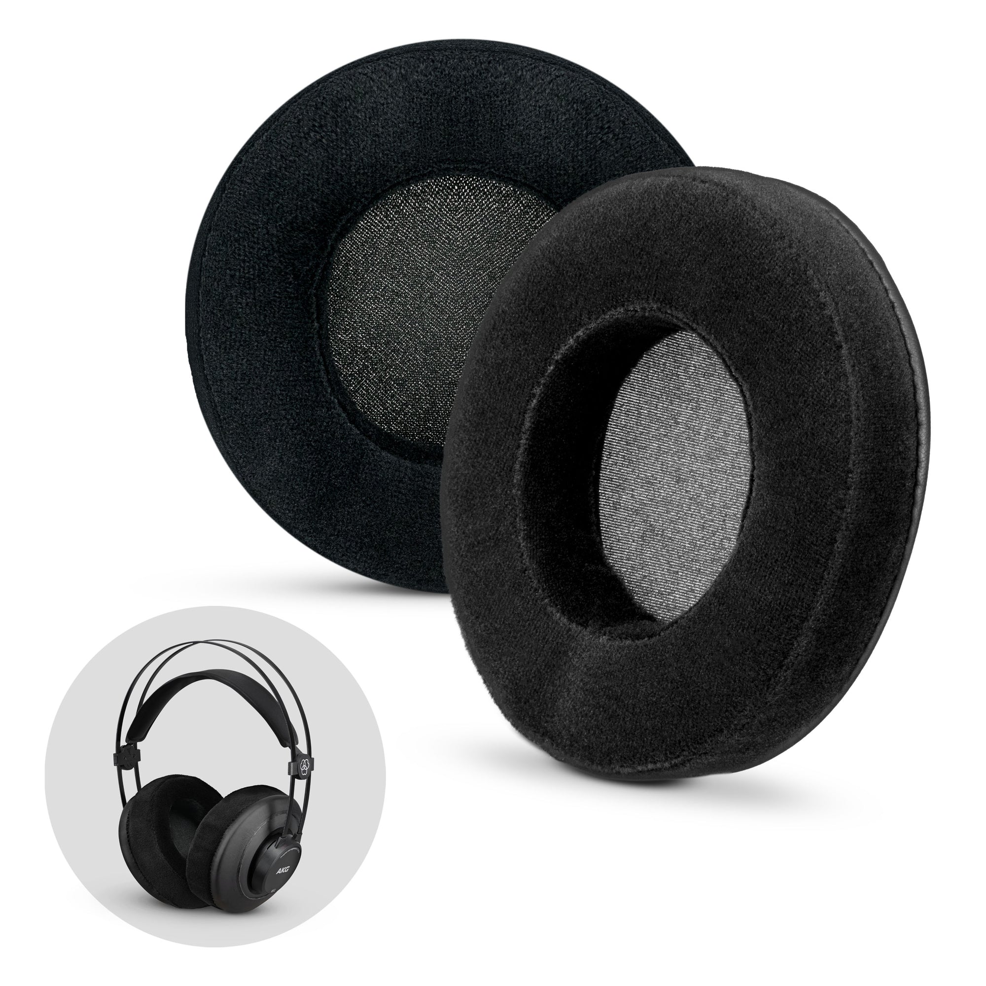 Headphone Memory Foam Earpads - Round - Velour