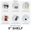Petite étagère flottante de 5 cm, adhésive et à visser, pour haut-parleurs Bluetooth, appareils photo, plantes, jouets, livres et plus encore, étagères faciles à installer (SHELF SF2105, blanc)