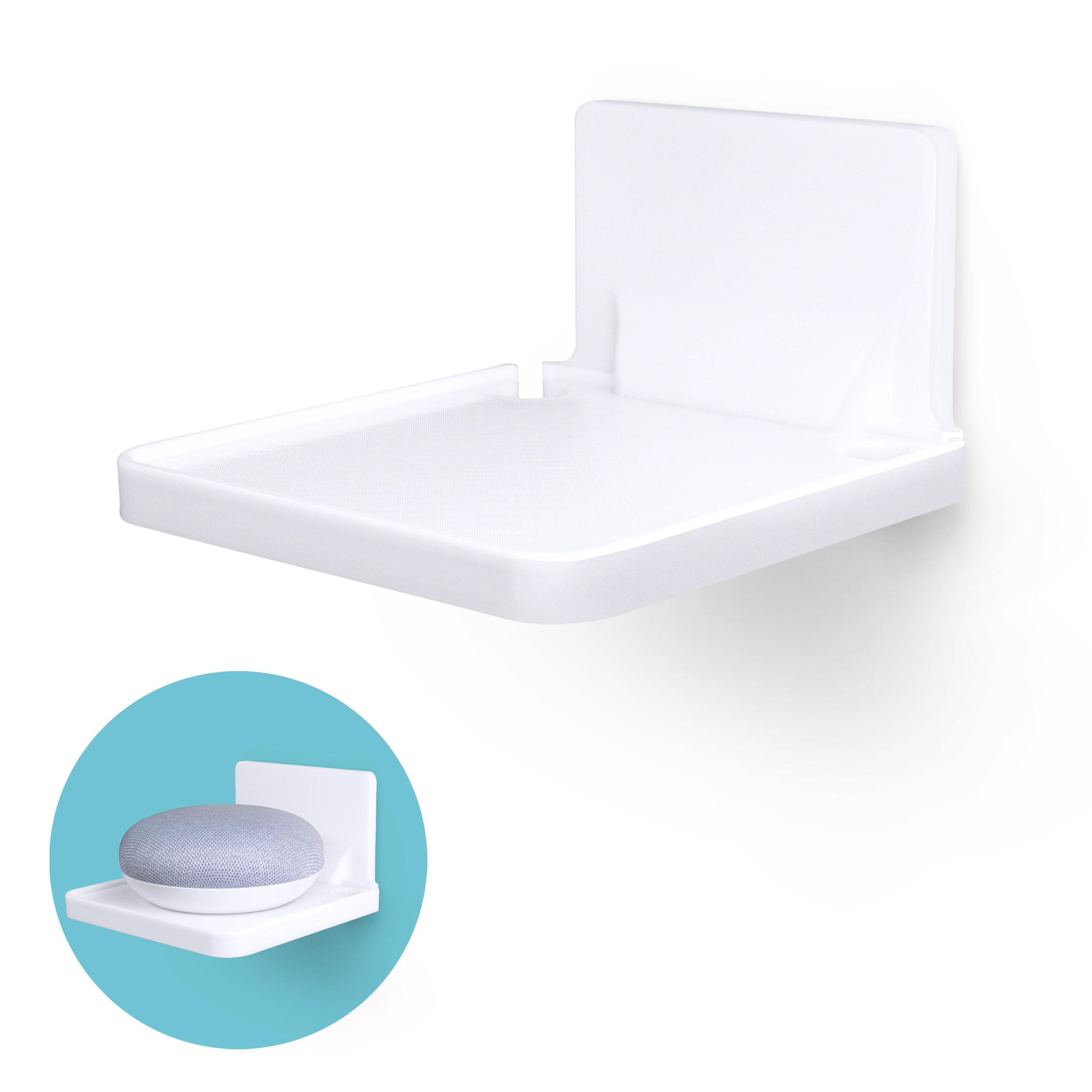 Adhesive Floating Small Shelf (160) Wall Mounted with Cable Management ...