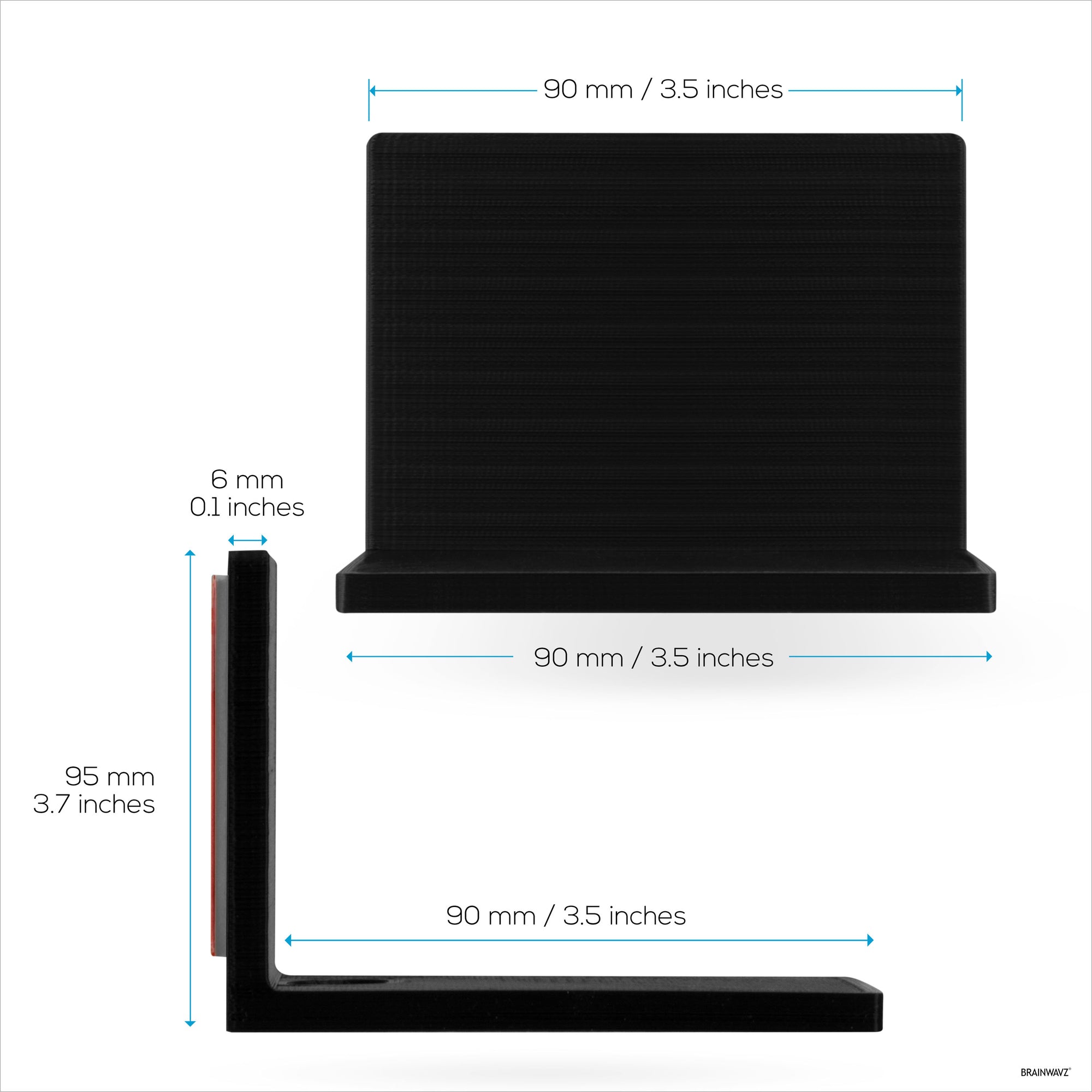 3.5” Small Floating Shelf Speaker &amp; Camera Stand, Self Adhesive, No Screws Wall Mount For Cameras Baby Monitors Webcams