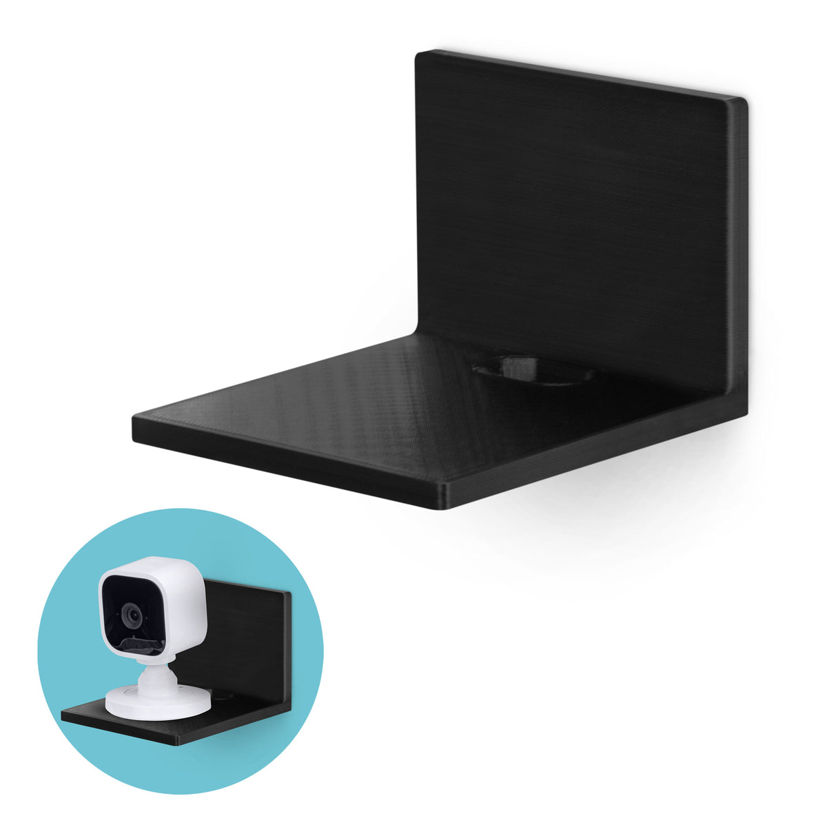 Floating Shelf Camera 3.5” Small Floating Shelf Speaker & Camera Stand, Self Adhesive, No Sc ...