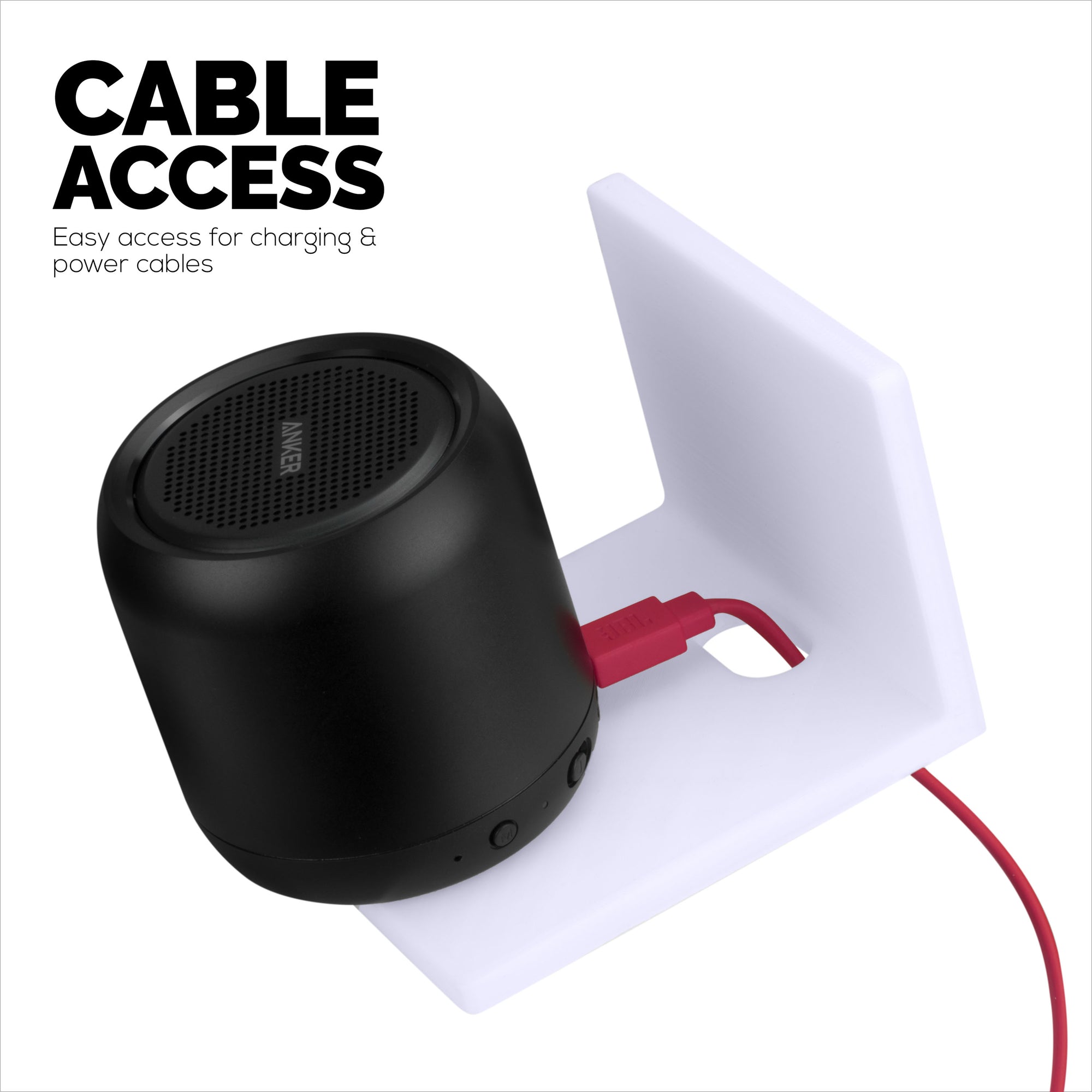 3.5” Small Floating Shelf Speaker &amp; Camera Stand, Self Adhesive, No Screws Wall Mount For Cameras Baby Monitors Webcams