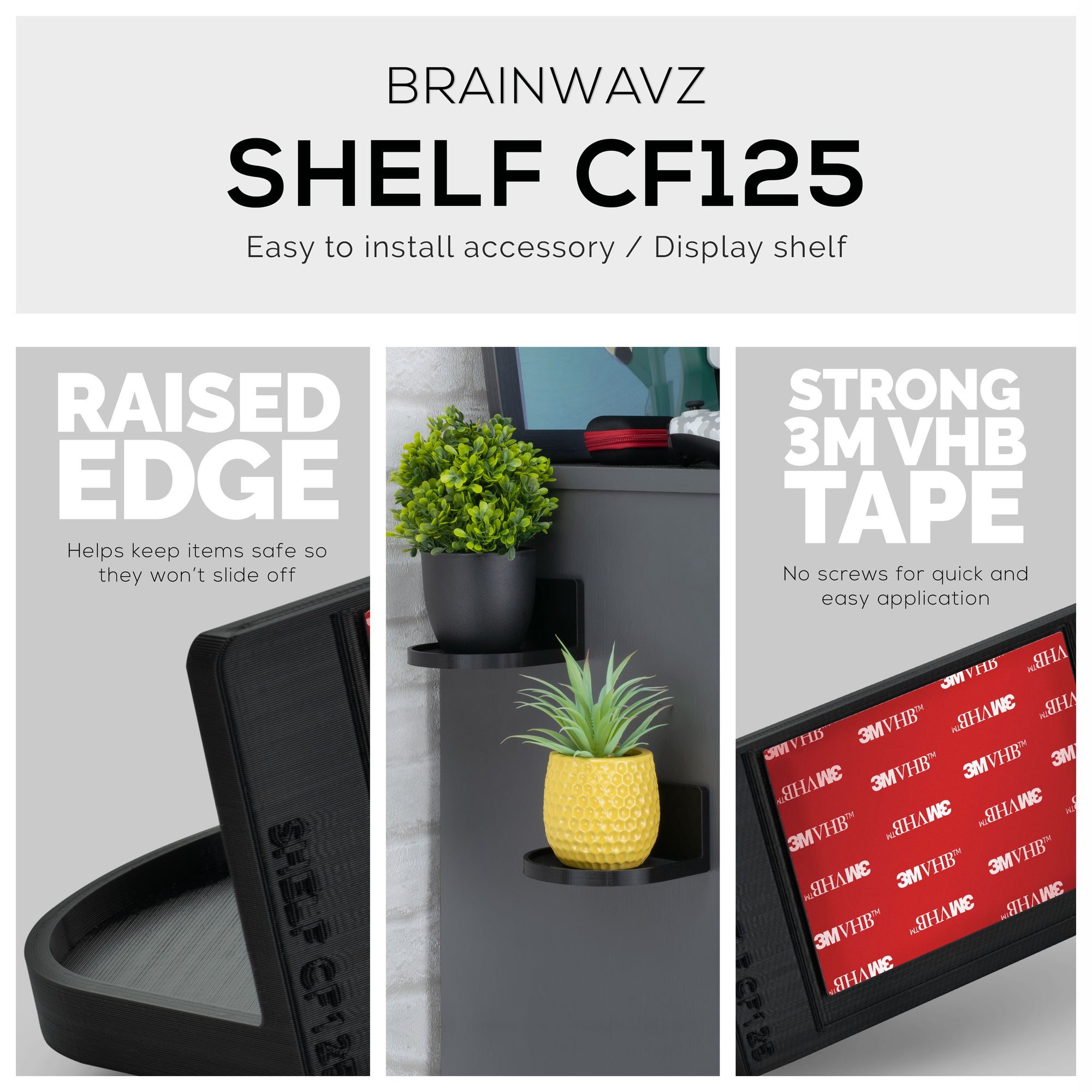 4.6&quot; Round Baby Monitor Wall Mount Shelf, Adhesive &amp; Easy to Install, Also for Cameras, Speakers, Decor, Toys, Bedroom, Wifi Routers, Kitchen, Cable Box &amp; More