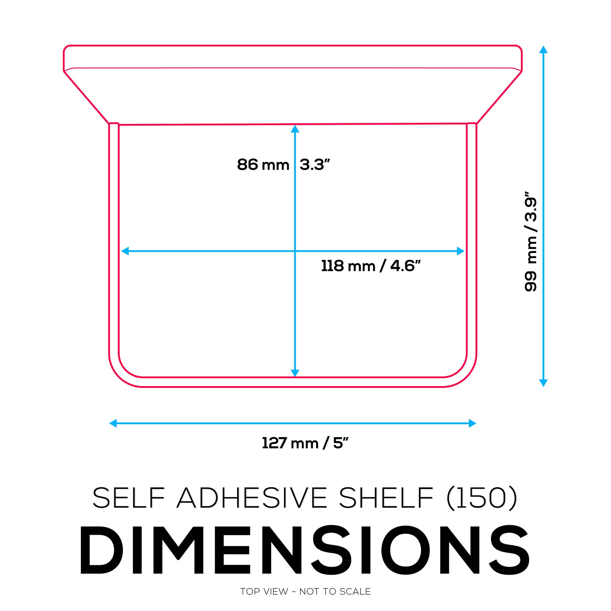 4.6&quot; Adhesive Baby Monitor Wall Mount Shelf, Also for Cameras, Speakers, Decor, Toys, Bedroom, Wifi Routers, Kitchen, Cable Box &amp; More, Easy to Install