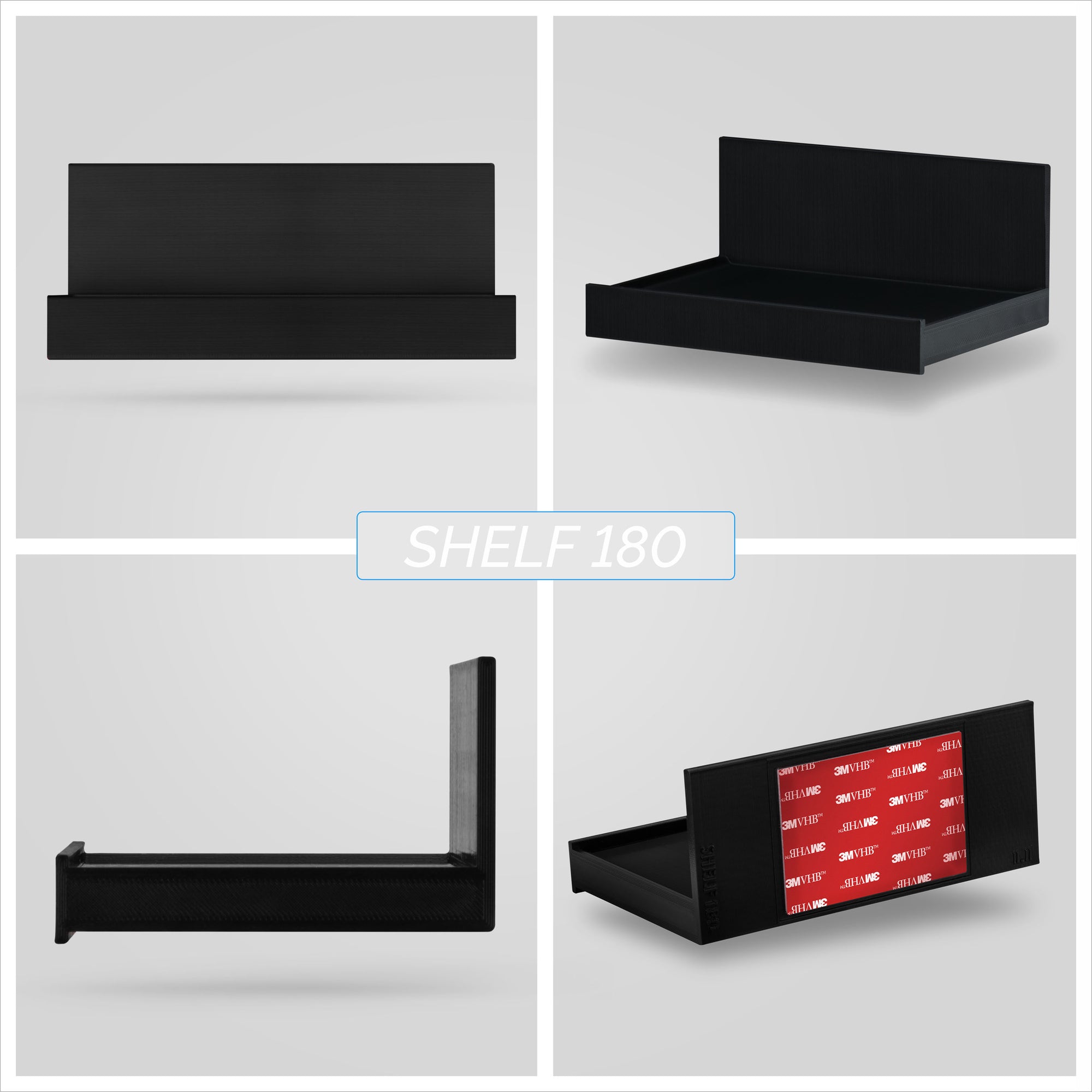 5.4&quot; Adhesive Wide Floating Shelf (180) for Security Cameras, Baby Monitors, Speakers, Plants &amp; More (139mm x 96mm / 5.4” x 3.7”)