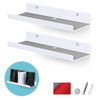 2-Pack 15&quot; Floating Acrylic Wall Shelf for Speakers, Books, Decor, Plants, Cameras, Photos, Kitchen, Bathroom, Routers &amp; More Universal Small Holder Shelves