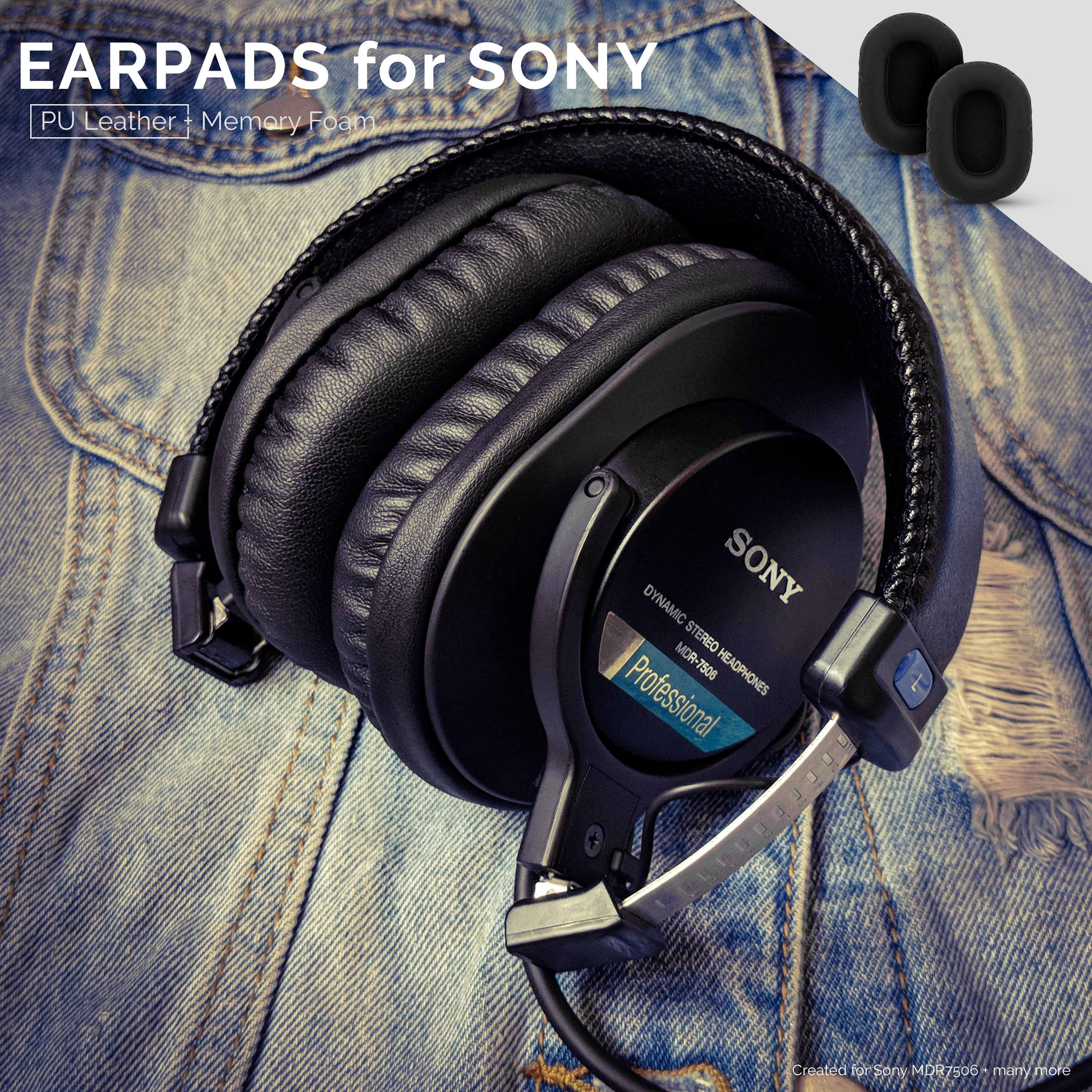 SONY MDR-7506 Replacement Premium Earpads - Also Suitable for V6