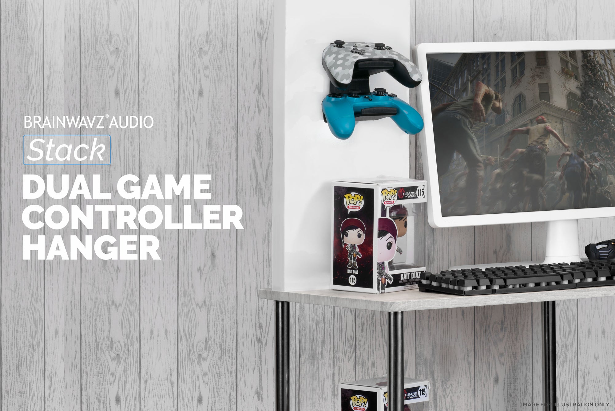 The Stack - Dual Universal Game Controller Wall Mount - Suitable for Xbox, PS5/PS4 &amp; More