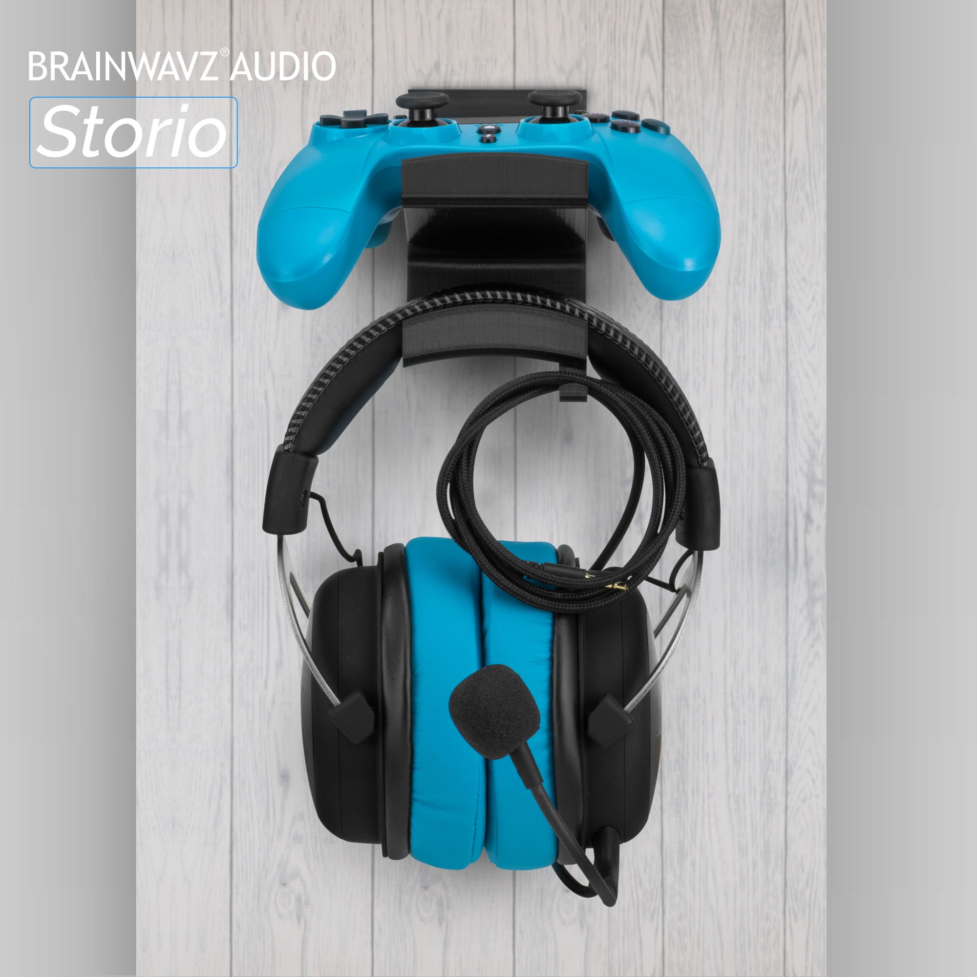 The Storio - Game Controller &amp; Headphone Wall Hanger - Universal Adhesive Mount, No Screws or Mess