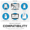 粘性通用平板電腦和手機壁掛支架 - 適用於 iPhone、iPad 和大多數 Android 手機和平板電腦