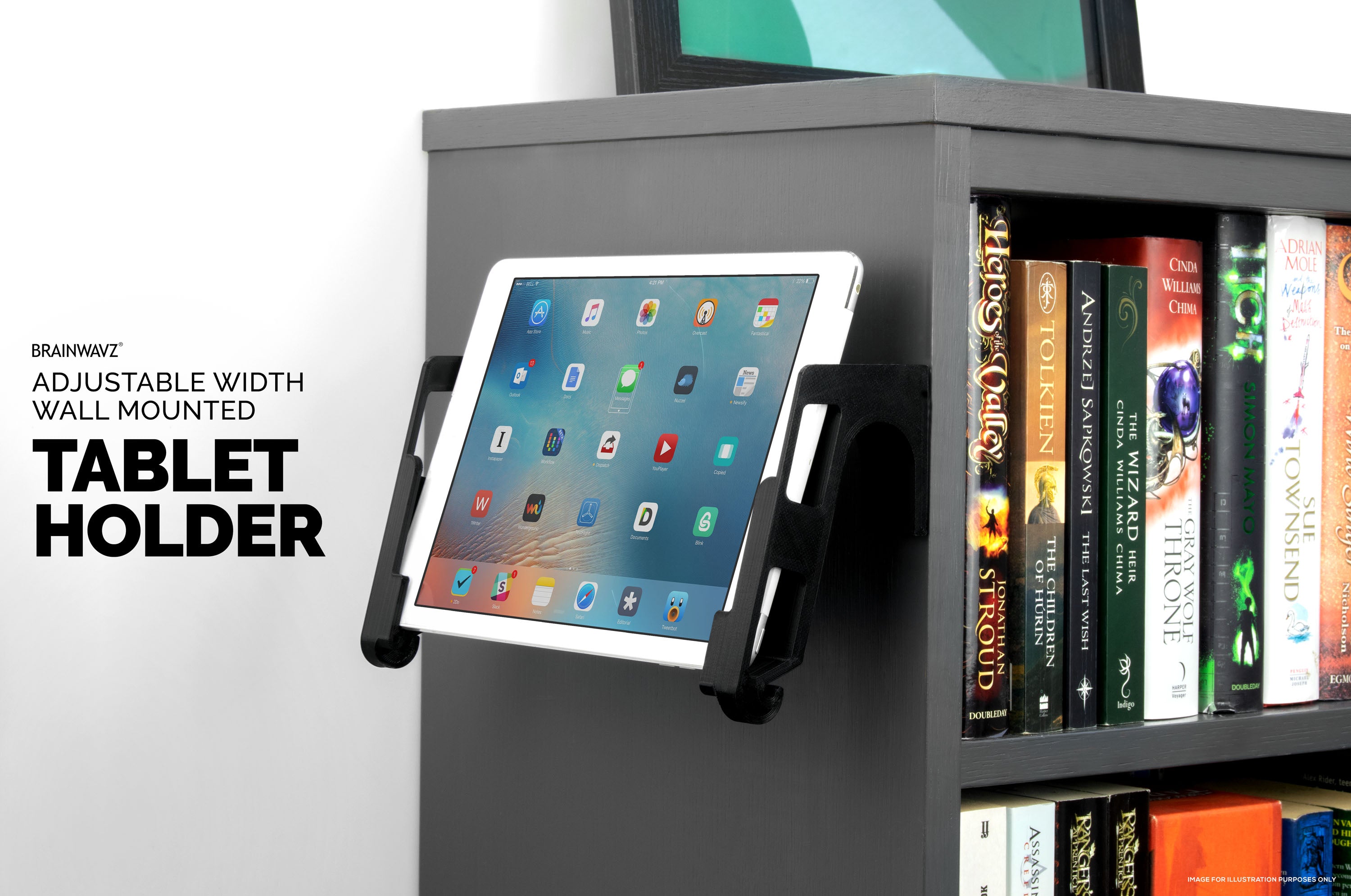 Wall Tablet Rack Wall Mount Tablet Holder Metal Black Tablet Wall Mount Secure For Ipad