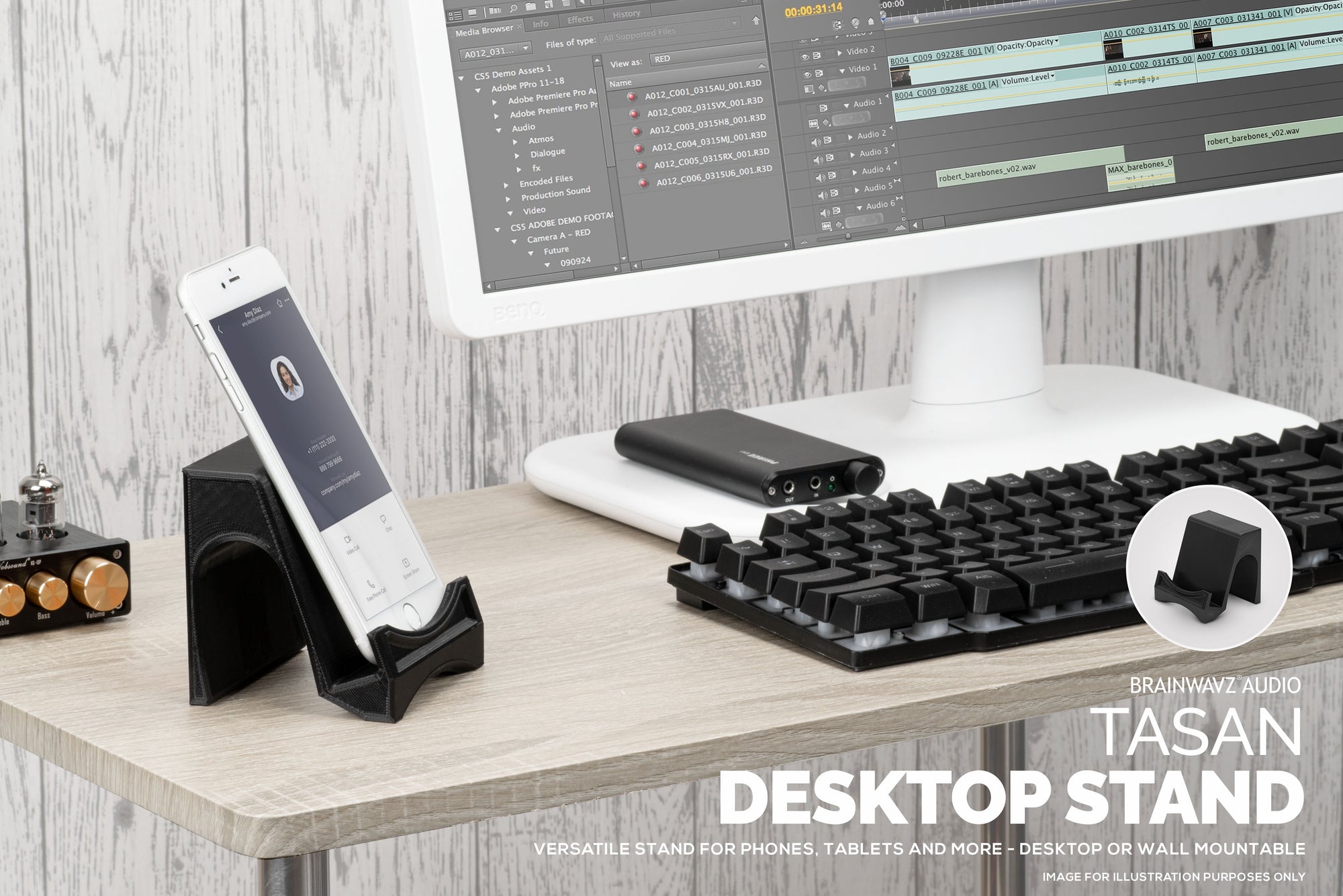 Tasan Desktop &amp; Wall Mounted Phone and Tablet Stand