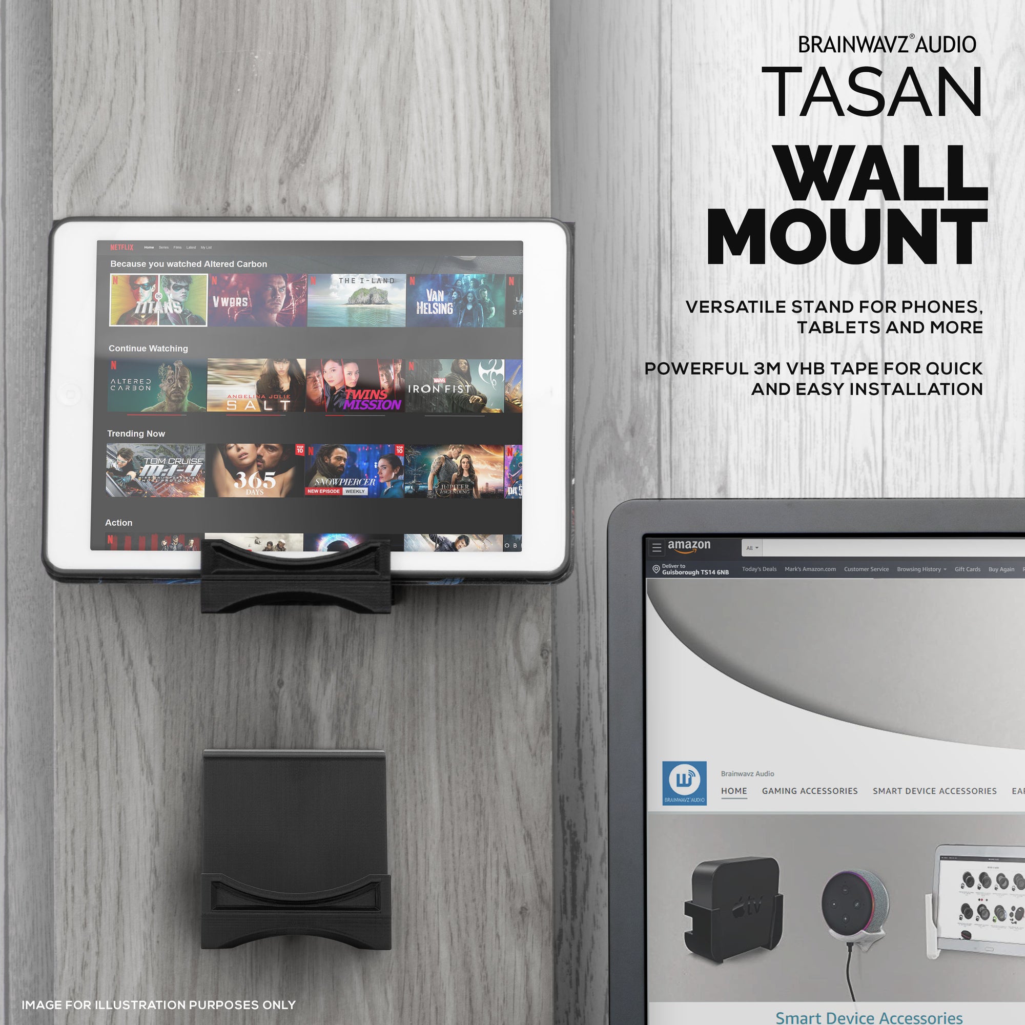 Tasan Desktop &amp; Wall Mounted Phone and Tablet Stand