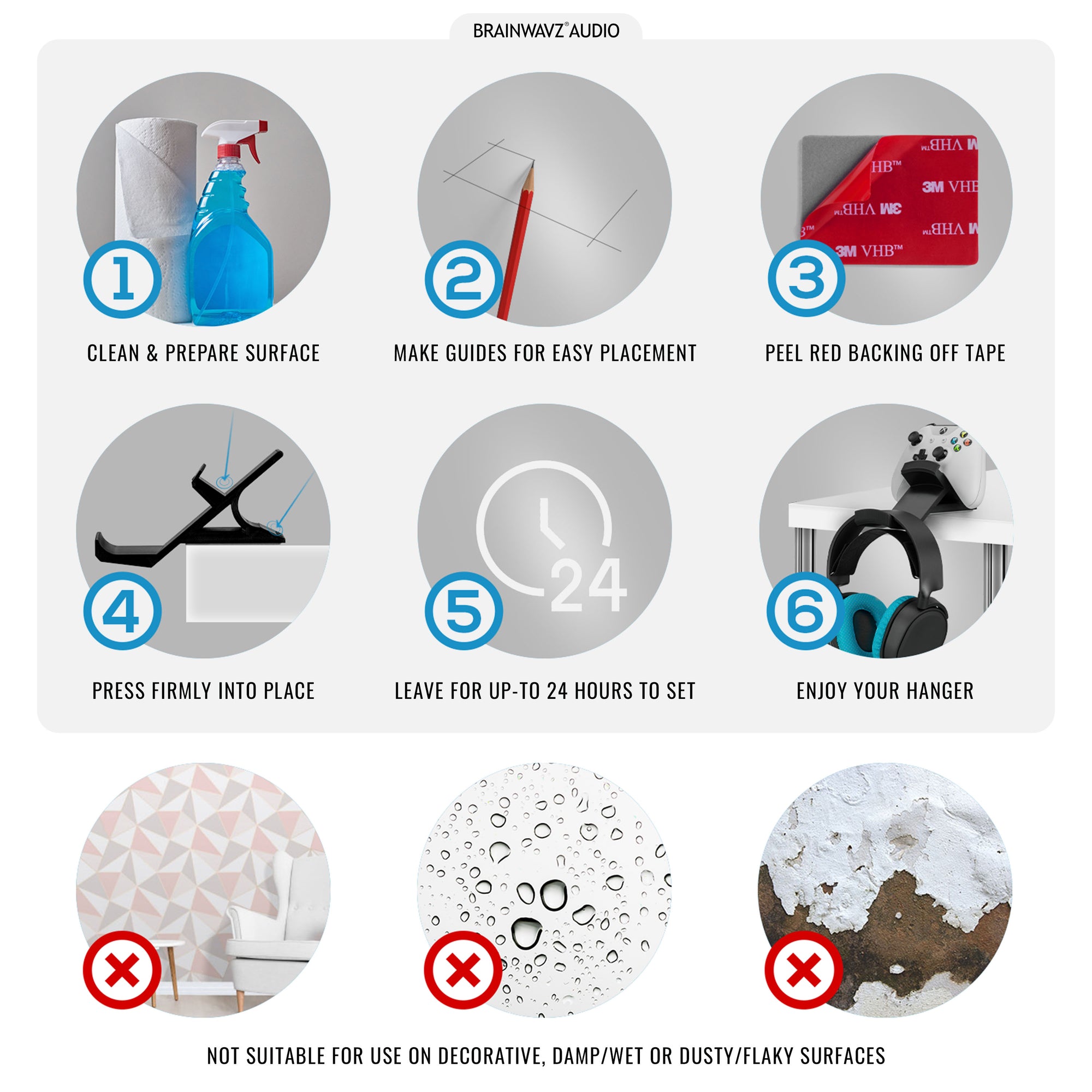 Titan - Desktop Headphone and Game Controller Hanger - Xbox, PS5/PS4, PC Universal Gamepad Holder, No Screws or Mess