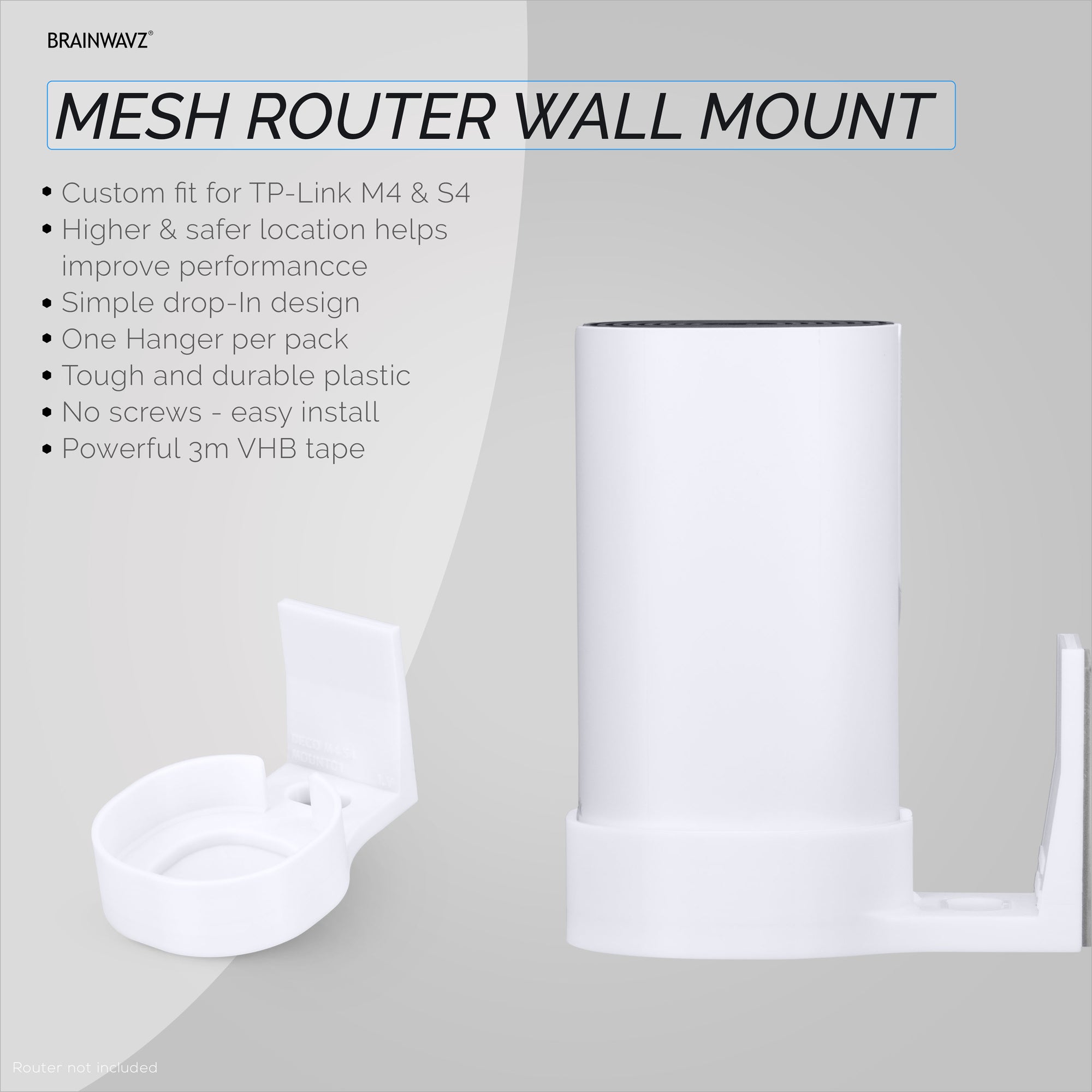 TP-link Deco M4 &amp; S4 Adhesive Wall Mount Holder - No Screws, Easy to Install