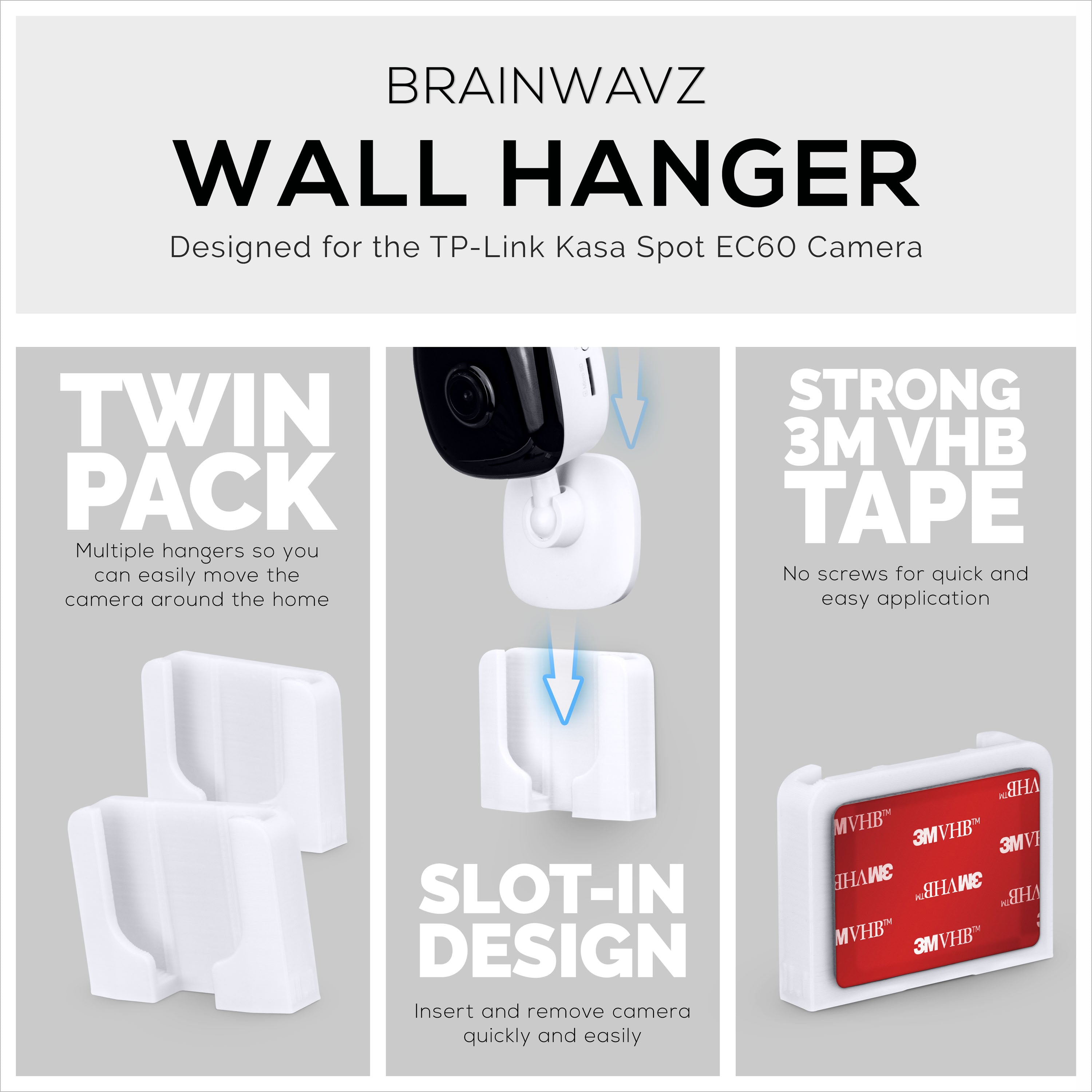 Soporte de pared para cámara de seguridad TP-Link Tapo C100 - Brainwavz  Audio
