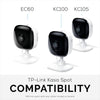 Supporto a parete per Kasa KC100, KC105, EC60 (confezione da 2), supporto adesivo per telecamera Smart Spot TP Link, installazione in pochi minuti, staffa di sospensione senza disordine di Brainwavz (bianco)