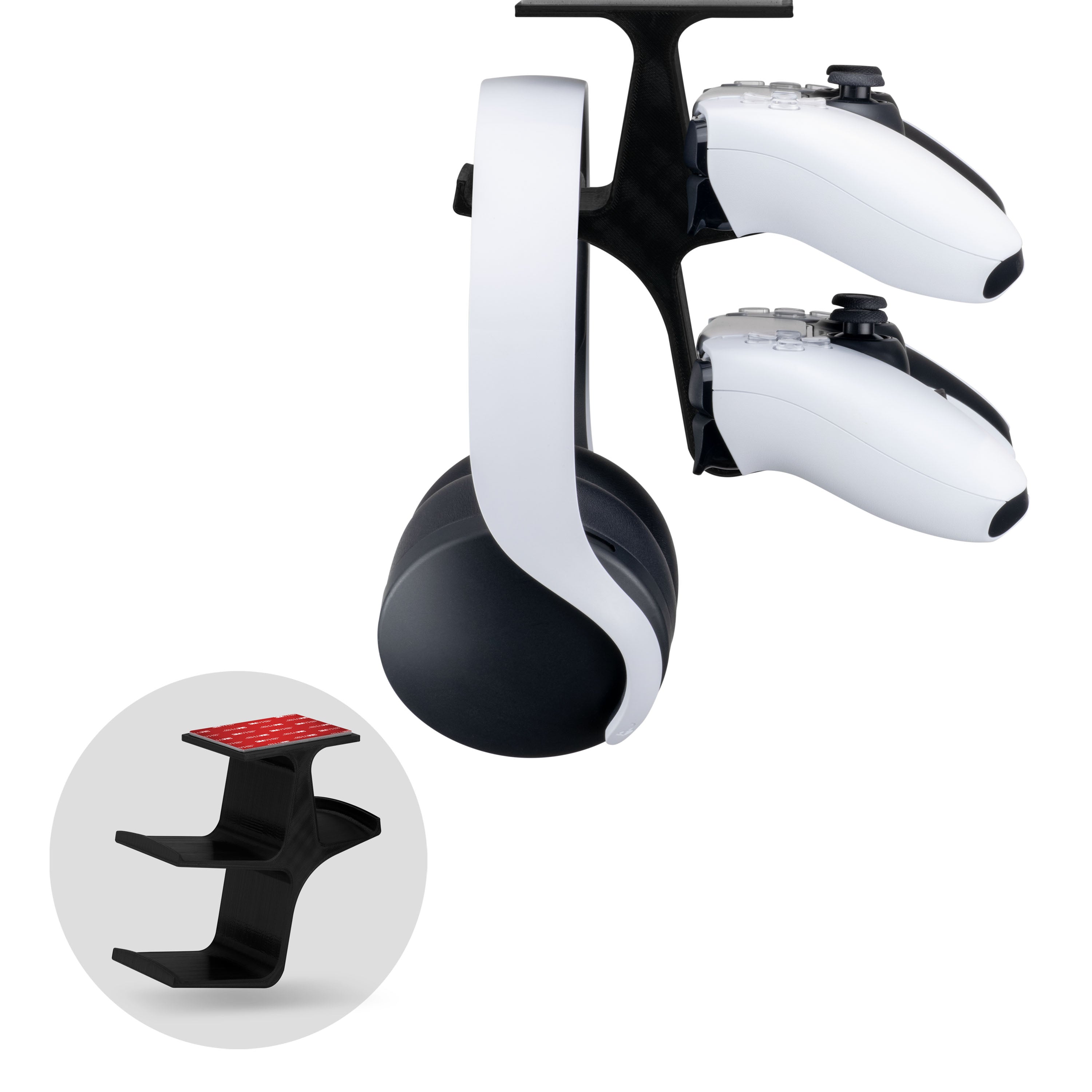 The Treo Under Desk Shelf Dual Gamepad Controller Headphone