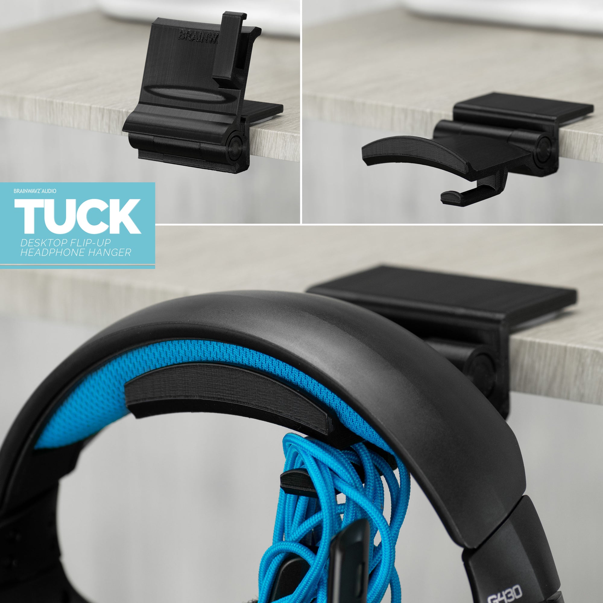 Tuck - Foldable Desktop Headphone Hanger Stand