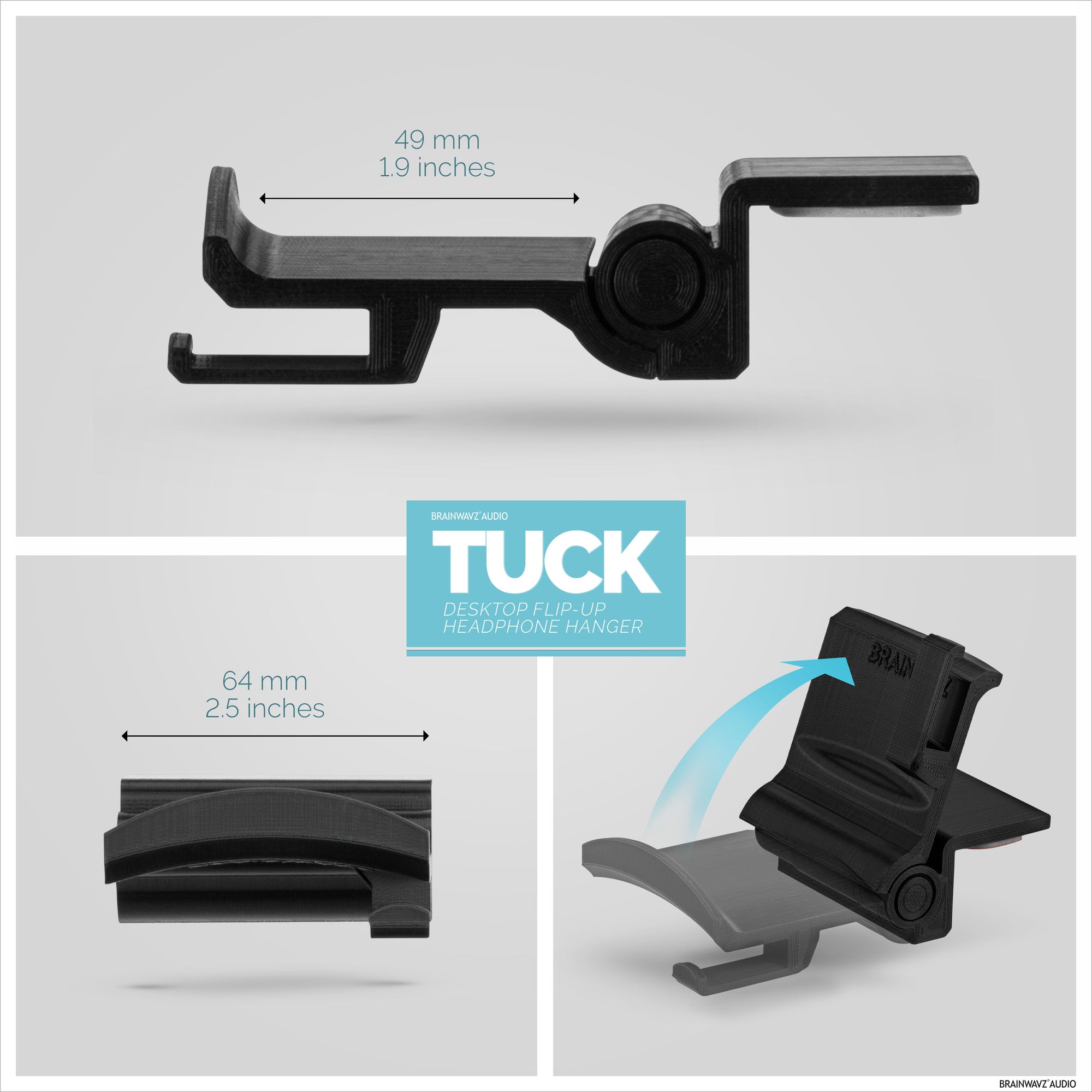 Tuck - Foldable Desktop Headphone Hanger Stand