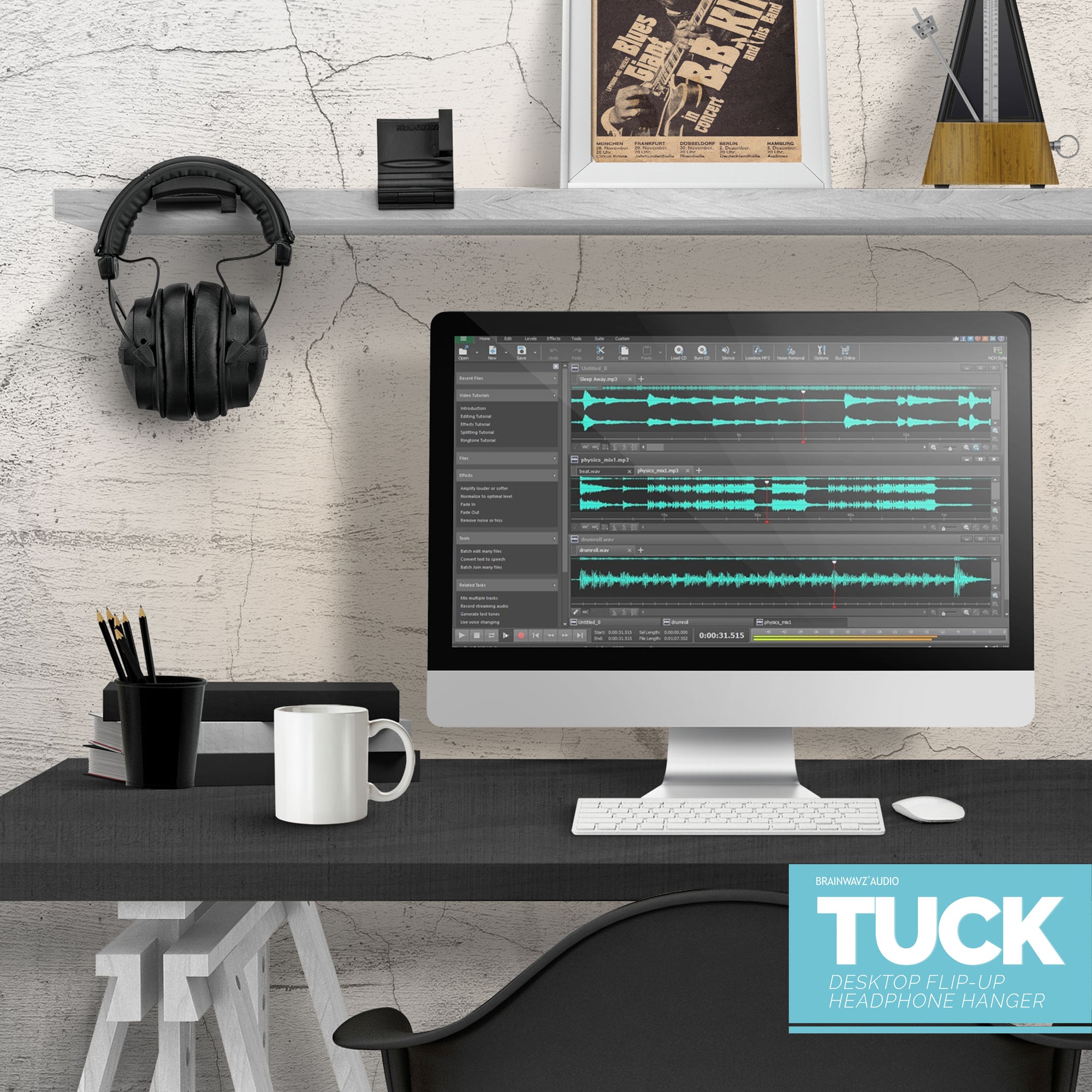 Tuck - Foldable Desktop Headphone Hanger Stand