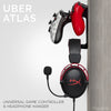 Uber Atlas - وحدة تحكم الألعاب المزدوجة الشاملة وشماعات سماعة الرأس - سهل التركيب ، بدون براغي أو فوضى