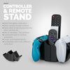 Dual Game Controller & TV Remote control & Storage Holder, Reduce Clutter, Universal Gamepad Fit