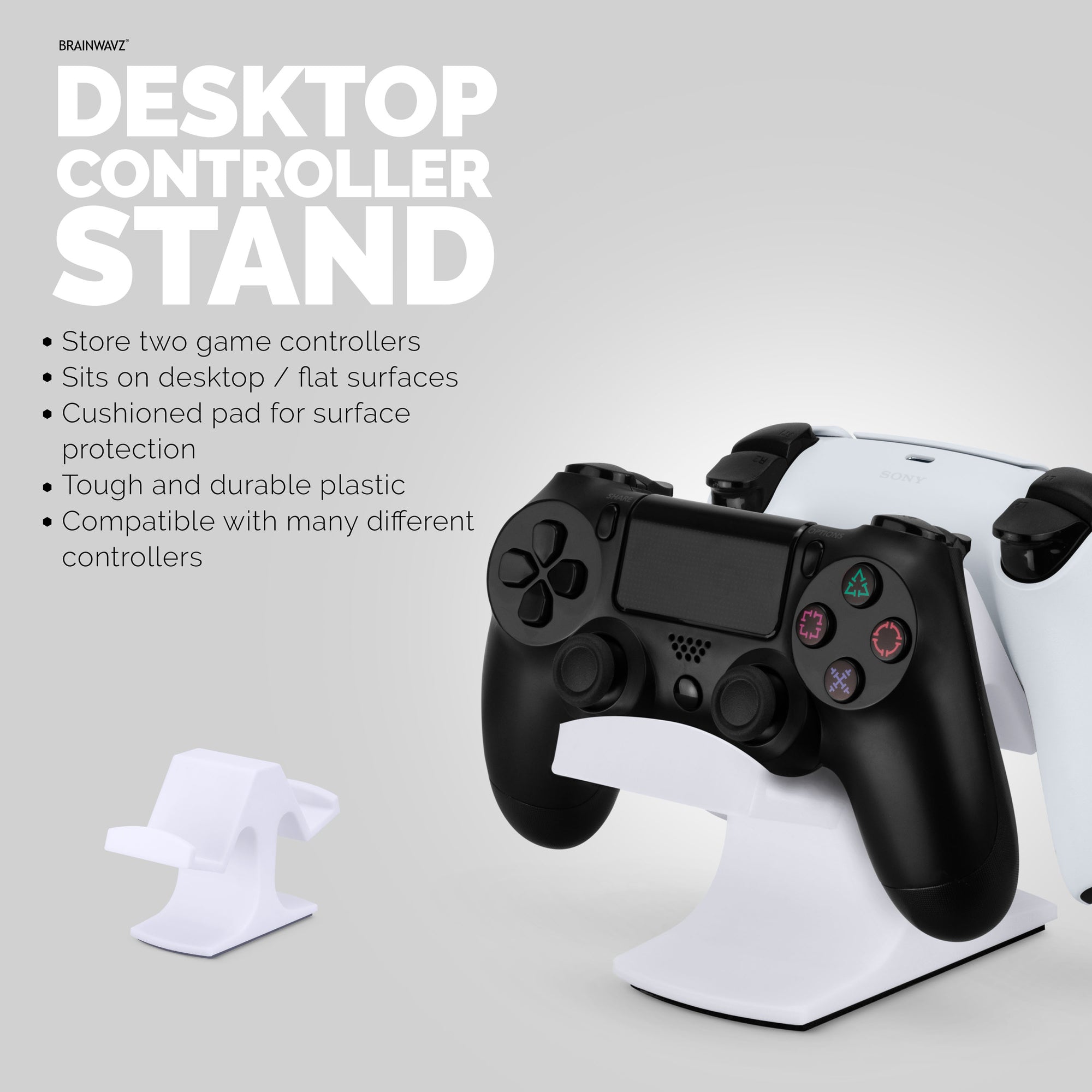 Dual Game Controller Desktop Holder Stand - Universal Design for Xbox ONE,  PS5, PS4, PC, Steelseries, Steam & More, Reduce Clutter UGDS-03 - Brainwavz  Audio