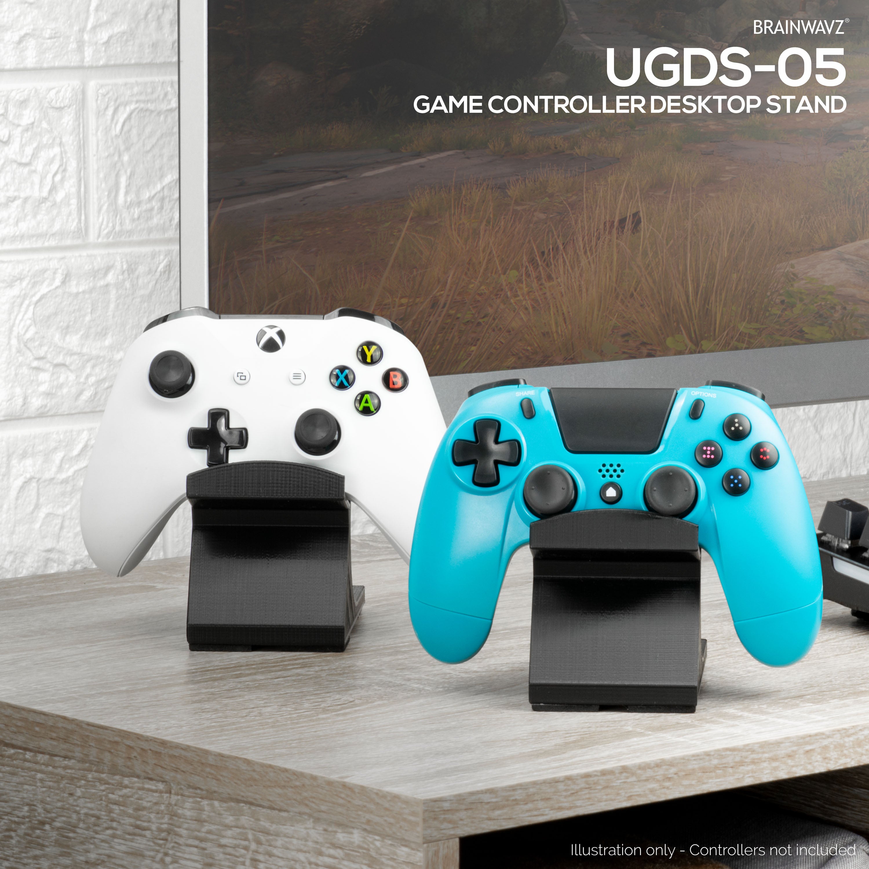 Fun Controller Stand Game Controller Desktop Holder Stand (2 Pack) - Universal Design for X ...