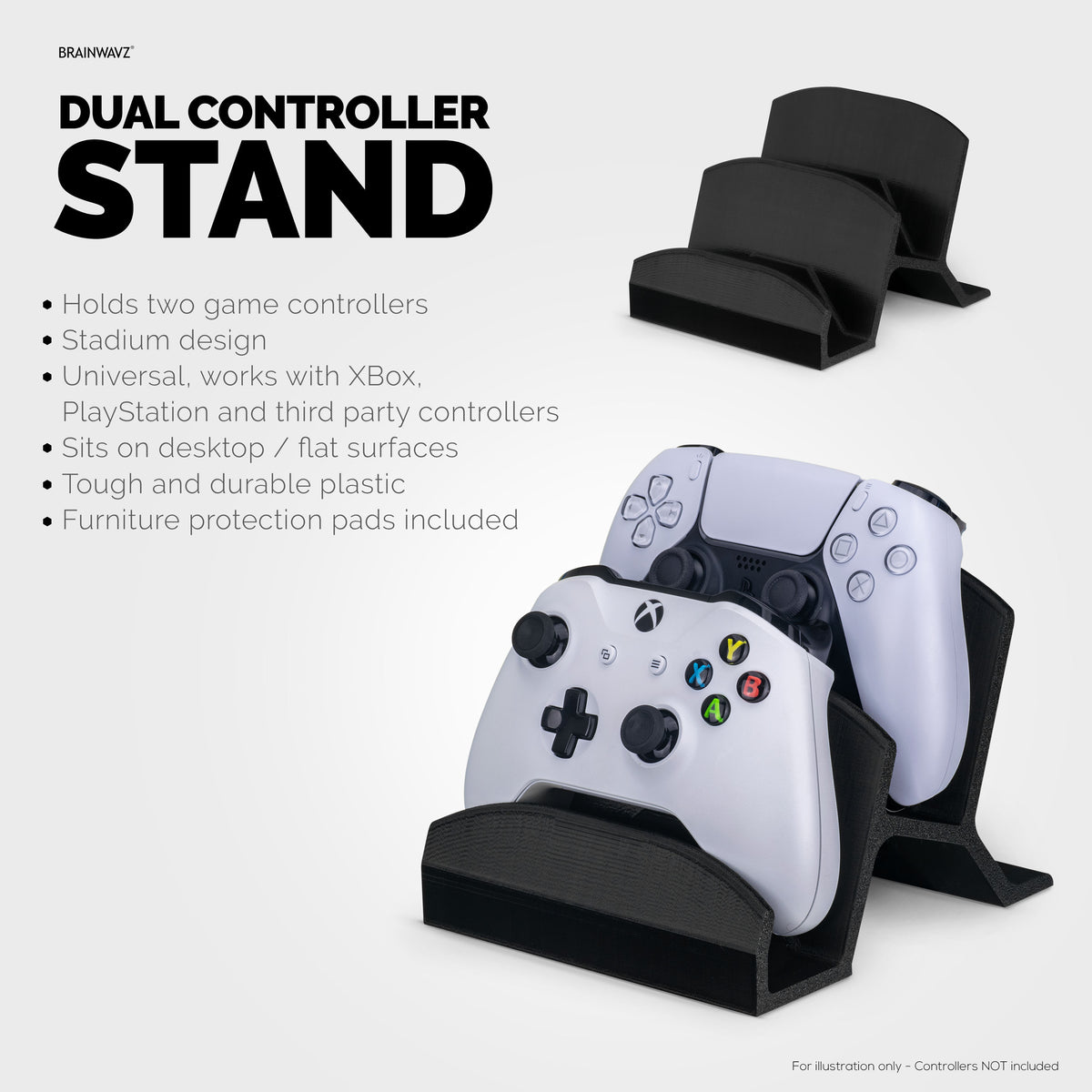 Dual Game Controller Desktop Holder Stand - Universal Design for Xbox ...