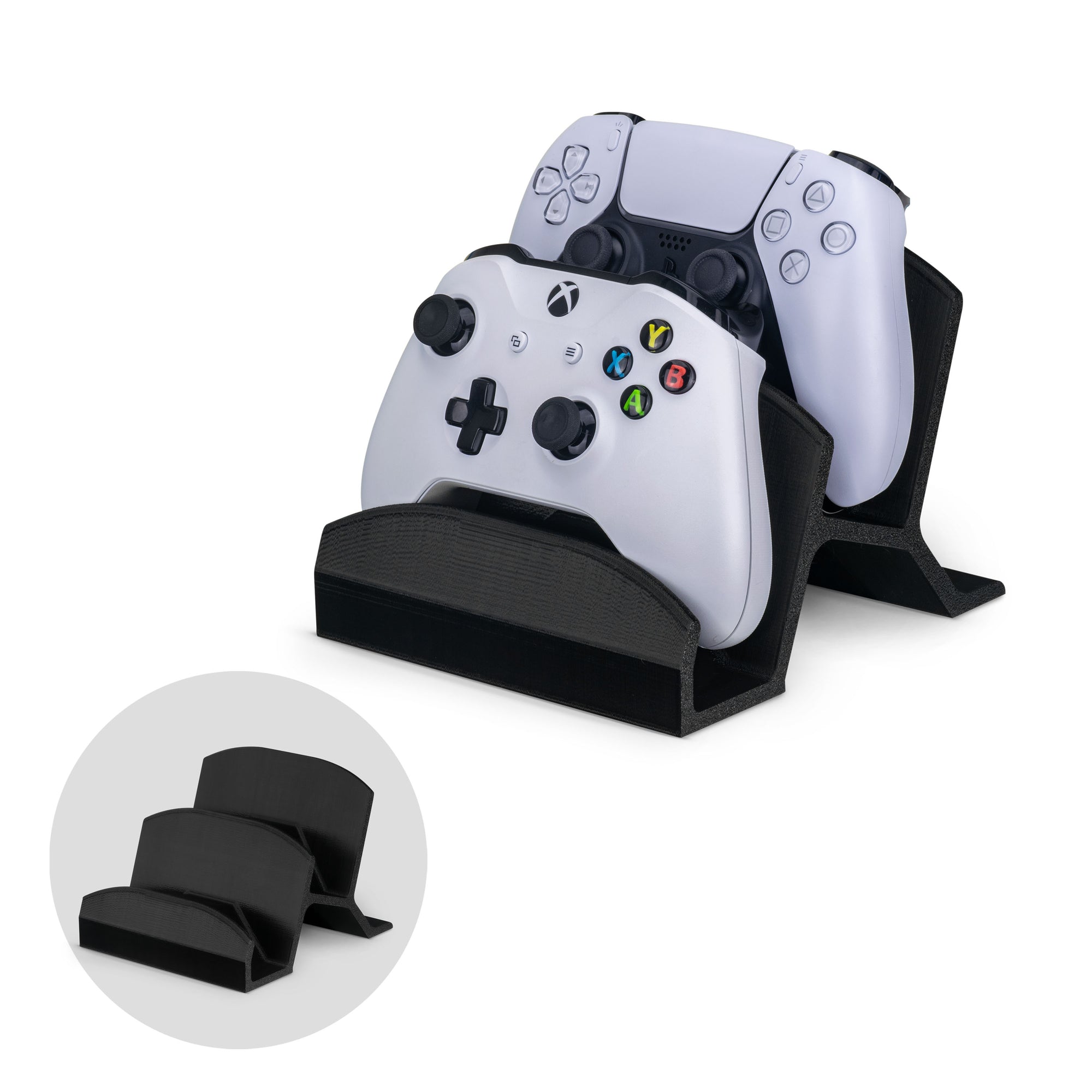 Dual Desktop Game Controller Holder Display Stand - Universal Design For Xbox One, Ps5, Ps4, Pc, Steelseries, Steam & More - UGDS-06