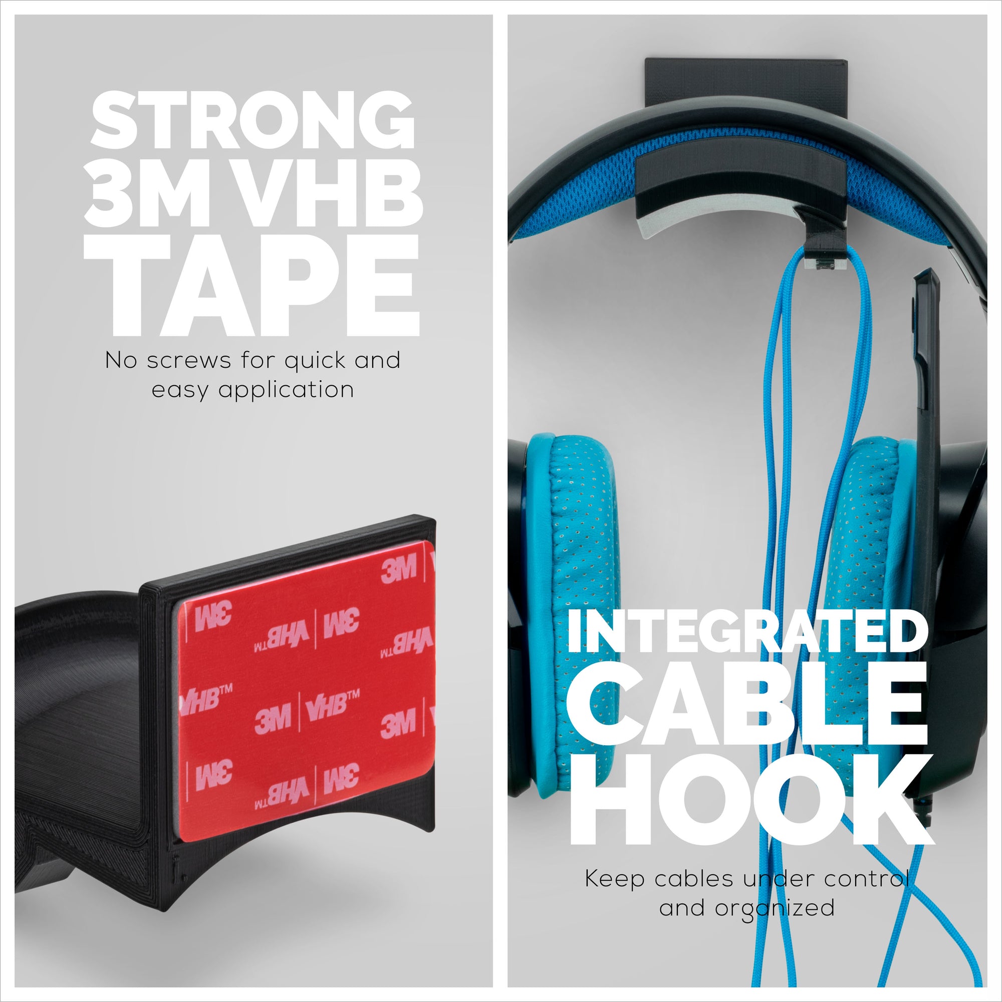 Ultra-C: Headphone Hanger Stand with Cable Hook