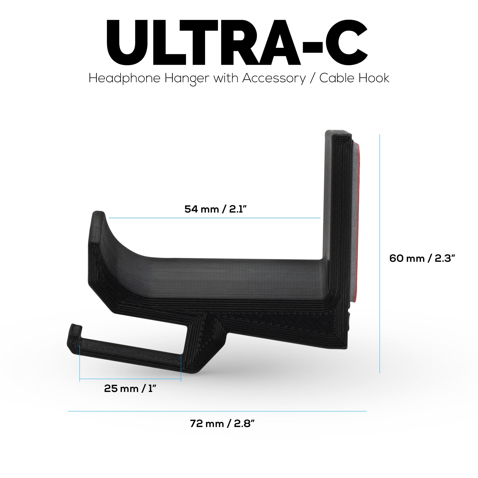 Ultra-C: Headphone Hanger Stand with Cable Hook