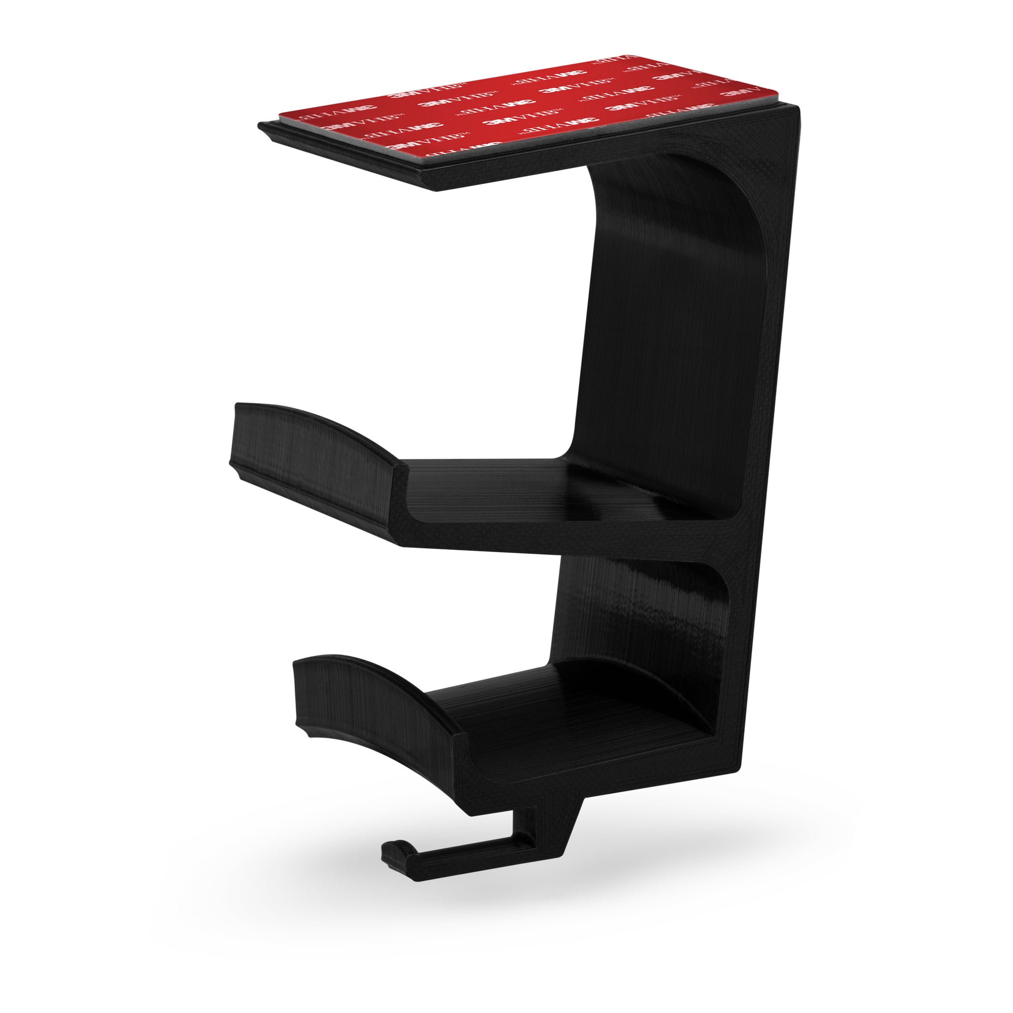 The Vulcan - Under Desk Controller &amp; Headphone Hanger - Adhesive Mount, No Screws or Mess