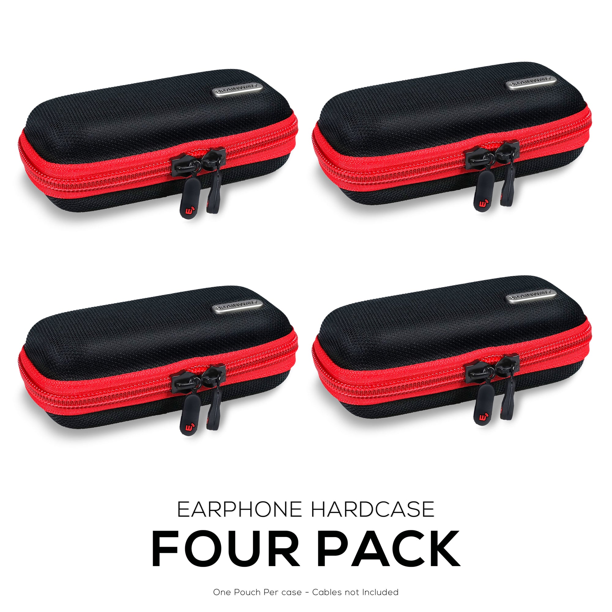 Wide Earphone Case Four Pack + Random Set of Earbuds - Bundle Deal