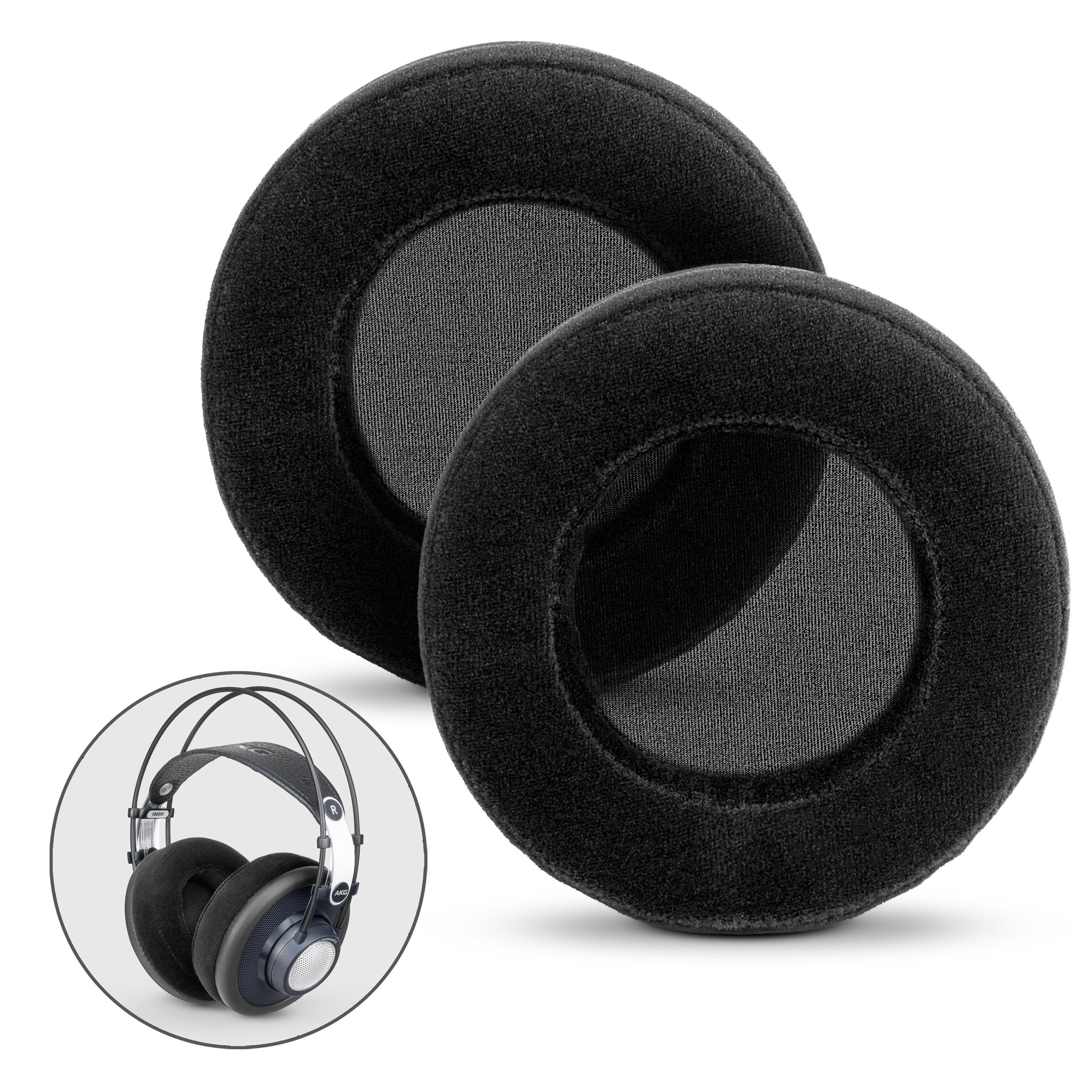 Replacement Headphone Memory Foam Earpads - XL Size - Velour